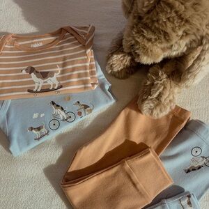 The Children's Place Tan and Cream Kids Set